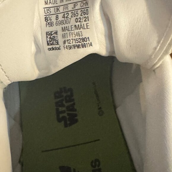 Adidas Stan Smith Yoda Primegreen White Green Sneakers Mens 8.5 Lace-Up - Picture 10 of 16